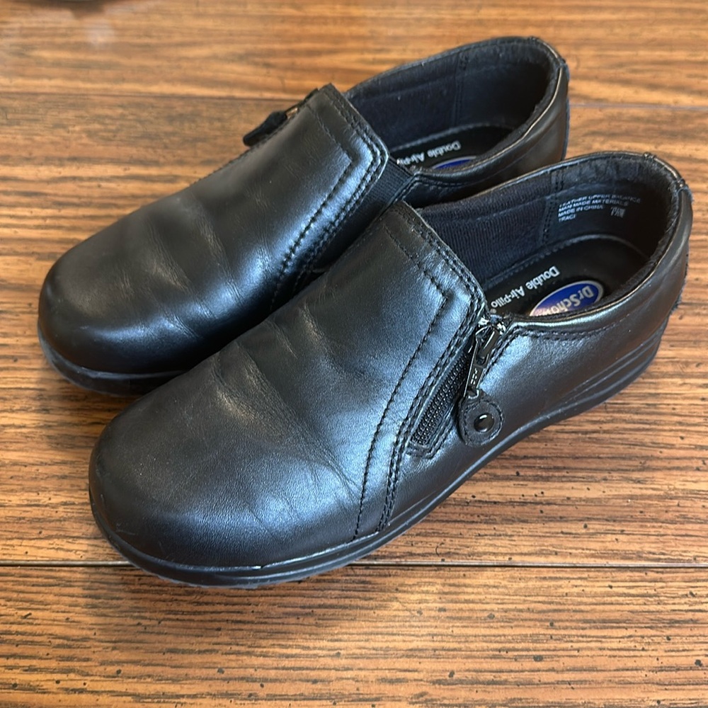 Dr. Scholl’s Advanced Comfort Series Leather Black Slid Shoes Size 7.5W